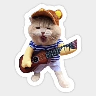 Funny cats playing guitar Sticker